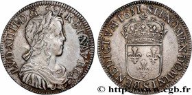 LOUIS XIV "THE SUN KING"
Type : Demi-écu à la mèche longue 
Date : 1651 
Mint name / Town : Troyes 
Quantity minted : 113300 
Metal : silver 
Millesim...