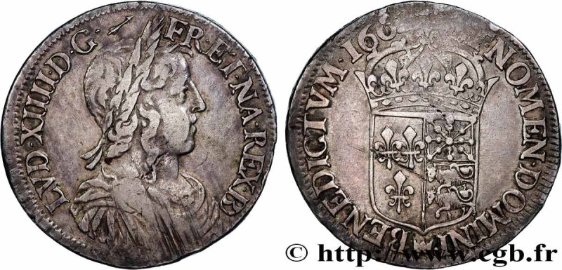 LOUIS XIV "THE SUN KING"
Type : Demi-écu à la mèche longue de Béarn 
Date : 1662...