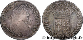LOUIS XIV "THE SUN KING"
Type : Écu au buste juvénile de Navarre, 2e type 
Date : 1670 
Mint name / Town : Saint-Palais 
Quantity minted : 36733 
Meta...