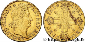 LOUIS XIV "THE SUN KING"
Type : Double louis d'or aux huit L et insignes 
Date : 1702 
Mint name / Town : Bayonne 
Quantity minted : 67469 
Metal : go...