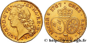 LOUIS XV THE BELOVED
Type : Louis d'or dit "au bandeau de Béarn" 
Date : 1767 
Mint name / Town : Pau 
Quantity minted : 159589 
Metal : gold 
Millesi...