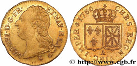 LOUIS XVI
Type : Louis d'or dit "aux écus accolés" 
Date : 1786 
Mint name / Town : Paris 
Quantity minted : 4081749 
Metal : gold 
Millesimal finenes...