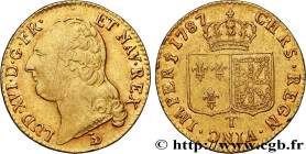 LOUIS XVI
Type : Louis d'or dit "aux écus accolés" 
Date : 1787 
Mint name / Town : Nantes 
Quantity minted : 221101 
Metal : gold 
Millesimal finenes...