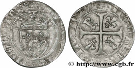 CHARLES VII LE BIEN SERVI / THE WELL-SERVED
Type : Blanc à l'écu 
Date : 12/09 et 1/11/1422 
Date : n.d. 
Mint name / Town : Tours 
Metal : billon 
Mi...