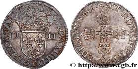 LOUIS XIV "THE SUN KING"
Type : Quart d’écu, 1er type, écu de face 
Date : 1643 
Mint name / Town : Tours 
Metal : silver 
Millesimal fineness : 917  ...