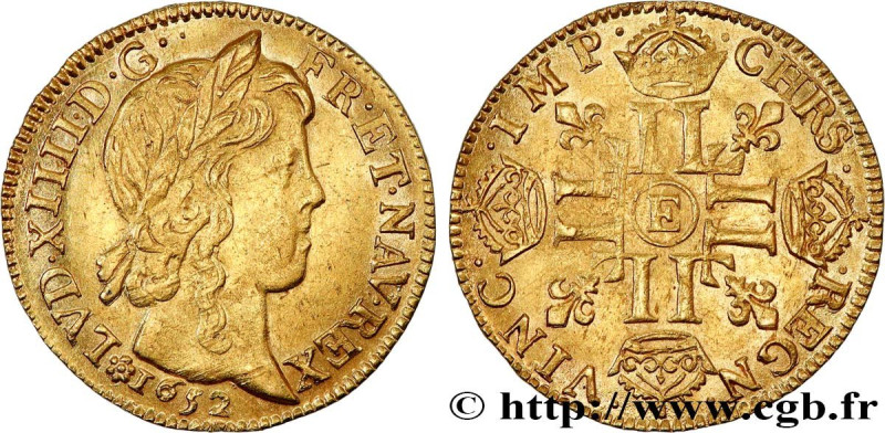 LOUIS XIV "THE SUN KING"
Type : Louis d'or à la mèche longue 
Date : 1652 
Mint ...