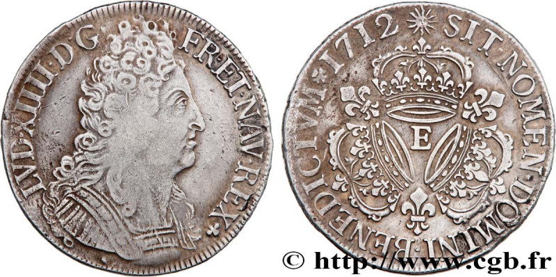 LOUIS XIV "THE SUN KING"
Type : Écu aux trois couronnes 
Date : 1712 
Mint name ...