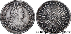 LOUIS XV THE BELOVED
Type : Quart d’écu dit "aux huit L" 
Date : 1725 
Mint name / Town : Tours 
Quantity minted : 91463 
Metal : silver 
Millesimal f...