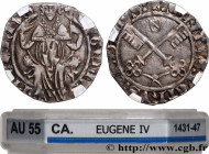 COMTAT-VENAISSIN - AVIGNON - EUGENE IV (Gabriele Condulmer)
Type : Carlin 
Date : n.d. 
Mint name / Town : Carpentras 
Metal : billon 
Diameter : 22  ...