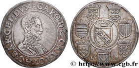 DUCHY OF LORRAINE - CHARLES III THE GREAT DUKE
Type : Écu d’argent 
Date : 1569 
Metal : silver 
Diameter : 39,5  mm
Orientation dies : 1  h.
Weight :...