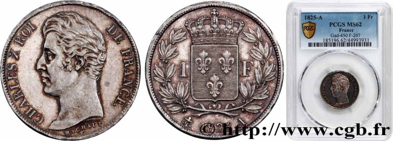 CHARLES X
Type : 1 franc Charles X, matrice du revers à cinq feuilles 
Date : 18...