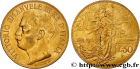 ITALY - KINGDOM OF ITALY - VICTOR-EMMANUEL III
Type : 50 Lire 
Date : 1911 
Mint name / Town : Rome 
Quantity minted : 20000 
Metal : gold 
Millesimal...