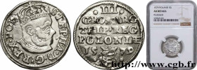 POLAND - LIVONIA - STEPHEN I BATHORY
Type : Trois groschen 
Date : 1579 
Mint name / Town : Olkusz 
Quantity minted : - 
Metal : billon 
Diameter : 21...