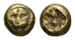 IONIA. Miletos. EL 1/24 Stater (5.7mm, 0.61 g) (Circa 600-550 BC). Milesian standard. Obv: Head of lion facing. Rev: Incuse punch.
