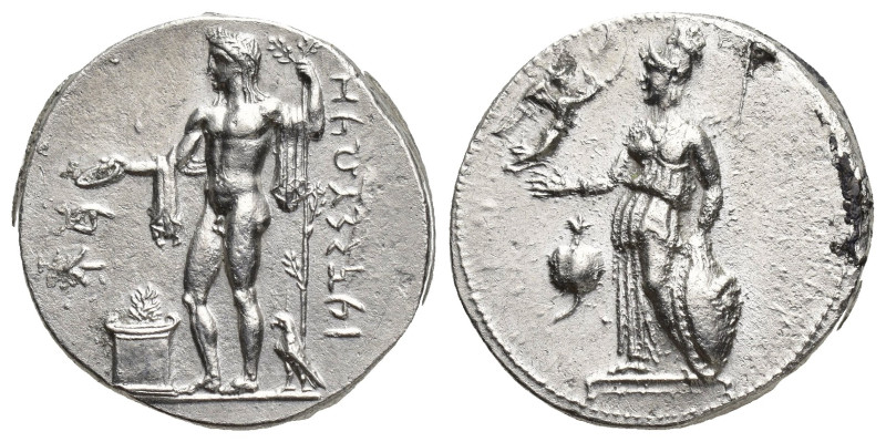 PAMPHYLIA Side Circa 370/360 BC AR . Stater (21mm, 10.5 g) Apollo standing left ...