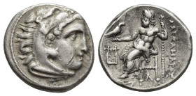 KINGS of MACEDON. Philip III Arrhidaios. 323-317 BC. AR Drachm (18mm, 4.2 g). In the name and types of Alexander III. Kolophon mint. Struck under Mena...