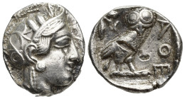 ATTICA. Athens. AR Tetradrachm (25mm, 16.78 g), ca. 440-404 B.C. Helmeted head of Athena right; Reverse: Owl standing head facing, olive sprig and cre...