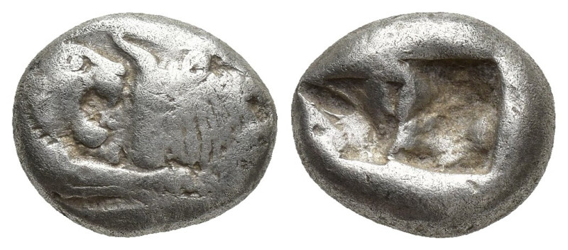 LYDIA. Kroisos (561-546 B.C.). AR 1/3 Stater (11mm, 3.46 g), ca. 561-546 B.C. Co...