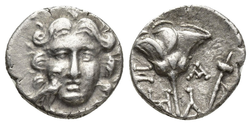 CARIA. Mylasa. Ca. 175-130 BC. AR drachm (14mm, 2 g). Ca. 175-150 BC. Head of He...