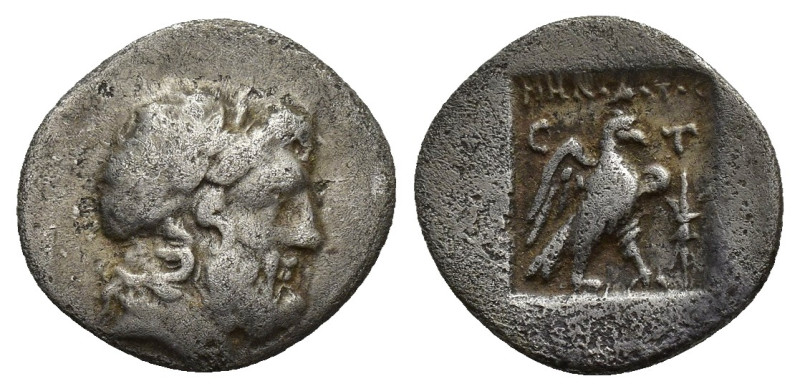 CARIA, Stratonikeia. 166-88 BC. AR Hemidrachm (13mm, 1.23 g). Laureate head of Z...