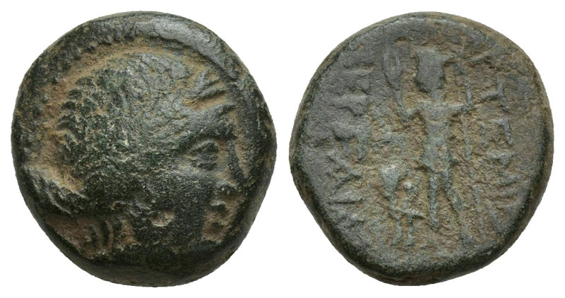 Pamphylia, Perge Æ (15mm, 5.5 g). Circa 2nd century BC. Laureate head of Artemis...