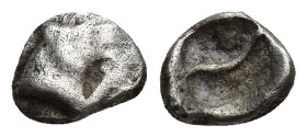 Caria, Mylasa(?). Ca. 520-490 B.C. AR 1/24 stater (7.4mm, 0.41 g). Forepart of lion right / Incuse square punch.