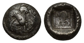 DYNASTS OF LYCIA. Uncertain dynast (Circa 520-470/60 BC). Sixth Stater. (9mm, 1.39 g) Obv: Pegasos flying left. Rev: Lion scalp within incuse square.