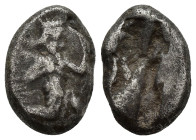 PERSIA, Achaemenid Empire. Time of Darios I to Xerxes II, circa 485-420 BC. Siglos (16mm, 5.4 g), Sardes. Persian king or hero in kneeling/running sta...