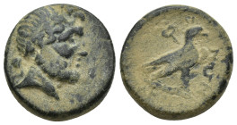 PHRYGIA. Amorion. (2nd-1st centuries BC). Agau-(?), Pole- and Klear-, magistrates. Ae. (19mm, 8.2 g) Obv: Laureate head of Zeus right. Rev: ΠOΛE / AMO...