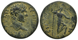 PHRYGIA, Siblia. Caracalla (96-98). AE. (24mm, 8.3 g) Obv.: [...] KAI ANTⲰNEINOC CEΒ. Laureate head of Caracalla, r. Rev.: [...]ΟΛEⲰΝ. Men standing fa...