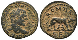 Seleucis and Pieria. Laodicea ad Mare. Caracalla AD 198-217. Bronze Æ (28mm, 13,1 g). M AVR ANTONINVS PIVS AV GER C M C (sic), laureate head right / R...