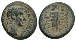 PHRYGIA. Aezanis. Claudius (41-54). Ae. (20mm, 5.1 g) Pausanius Menandros, magistrate. Obv: KAICAP KΛAVΔIOC. Laureate head right. Rev: AIZANITωN ЄΠI Π...