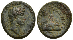 CAPPADOCIA Caesarea Hadrian (117-138) AE. (24mm, 12.7 g) laureate head of Hadrian, right. Rev: ΚΑΙϹ Τ ΠΡ ΑΡΓΑΙⲰ ΕΤ Β - Mount Argaeus surmounted by Hel...