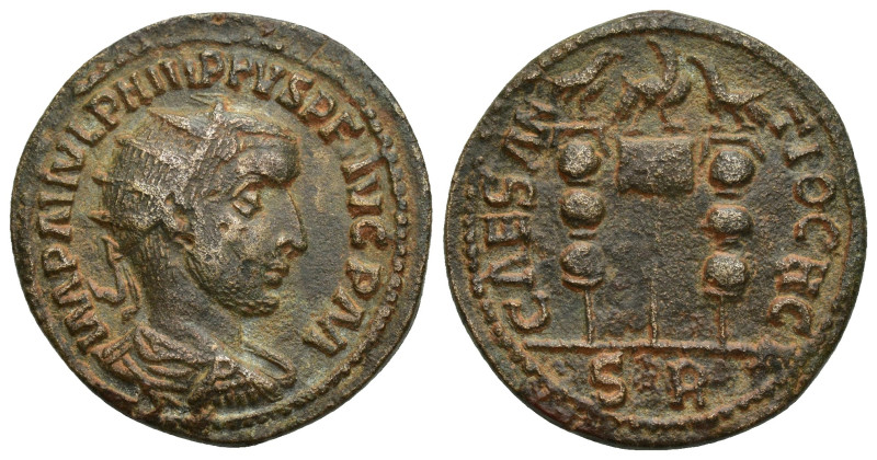 Pisidia, Antioch, Philip I Æ (26mm, 9.5 g). AD 244/5. IMP IVI IVL PHILIPPVS P F ...