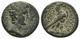 PHRYGIA. Amorium. Augustus (27 BC-14 AD). Ae. (18mm, 5.7 g) Kallippos Alexandrou, magistrate. Obv: CЄBACTOC. Bare head right; lituus to right. Rev: AΛ...