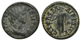 Pseudo-autonomous issue. Æ (16mm, 2.9 g). Laureate and draped bust of the Senate right / Zeus standing left, holding eagle? spear.