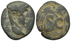 SYRIA, Seleucis and Pieria. Antioch . Nero. AD 54-68. Æ As (27mm, 13.3 g). Laureate head right / S • C within circle; all within laurel wreath.