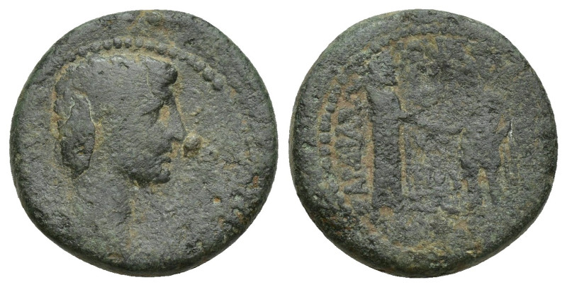 LYDIA, Sardis. Augustus. 27 BC-AD 14. Æ (18mm, 5.3 g). Homonoia with Pergamum. M...