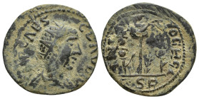 PISIDIA. Antiochia. Claudius II Gothicus (268-270). AE (23mm, 7.7 g) IMP CAES M AVP CLAVDIV. Radiate, draped and cuirassed bust right. Rev: ANTIOCHI /...
