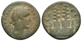 PISIDIA. Selge. Antoninus Pius.138-161 AD. AE (22mm, 7.1 g) AYTO KAICAP ANTΩNЄINOC Laureate head of Antoninus Pius to right Rev. CЄΛΓЄΩN The sanctuary...