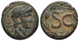 Syria, Seleucis and Pieria. Antiochia ad Orontem. Claudius. A.D. 41-54. Æ as (25mm, 15.8 g). IM TI CLA CAE AV GER, laureate head of Claudius right / L...