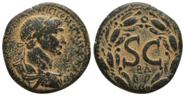 SYRIA, Seleucis and Pieria. Antioch. Trajan. AD 98-117. Æ As (25mm, 12.7 g) Obverse: ΑΥΤΟΚΡ ΚΑΙϹ ΝΕΡ ΤΡΑΙΑΝΟϹ ΑΡΙϹΤ ϹΕΒ ΓΕΡΜ ΔΑΚ ΠΑΡΘ; laureate and cu...