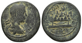 Cappadocia, Caesarea. Severus Alexander. A.D. 222-235. AE (27mm, 11.3 g). Dated RY 4 = 225/6 A.D.. AY K CЄOVH AΛЄΞANΔ, laureate, draped and cuirassed ...