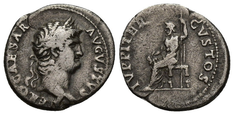 Nero, 54-68. Denarius (19mm, 3.2 g), Rome, 67-68. NERO CAESAR AVGVSTVS Laureate ...