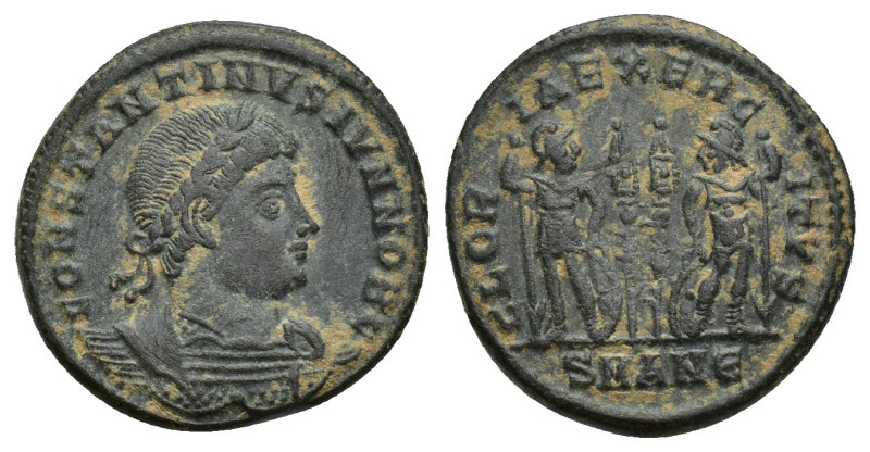 Constantine II, as Caesar AD 317-337. Antioch Follis Æ (17mm, 2.6 g) CONSTANTINV...