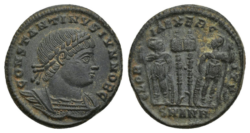 Constantine II, as Caesar AD 317-337. Antioch Follis Æ (17mm, 2.7 g) CONSTANTINV...