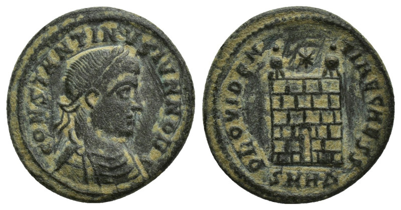 Constantine II. As Caesar, AD 316-337. Æ Follis (19mm, 2.9 g). Heraclea mint, 4t...