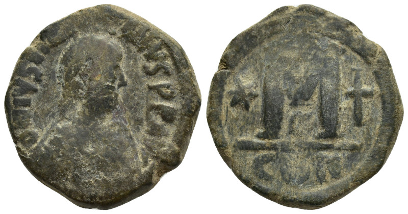 Justin I and Justinian I, (A.D. 527), AE follis, (28mm, 17.8 g), Constantinople ...