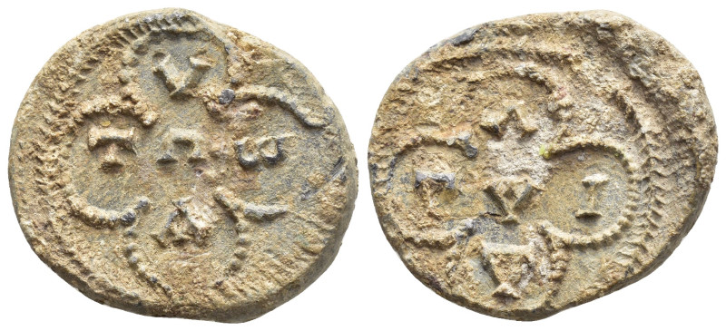 Unidentified Byzantine lead seal, 24 mm, 16.2 gr.