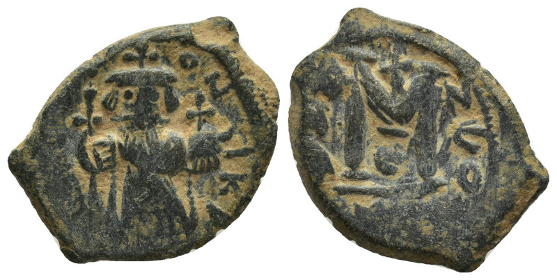 Arab-Byzantine, Umayyad Caliphate Æ Fals. (21mm, 4.3 g) Uncertain mint, AD 647-6...